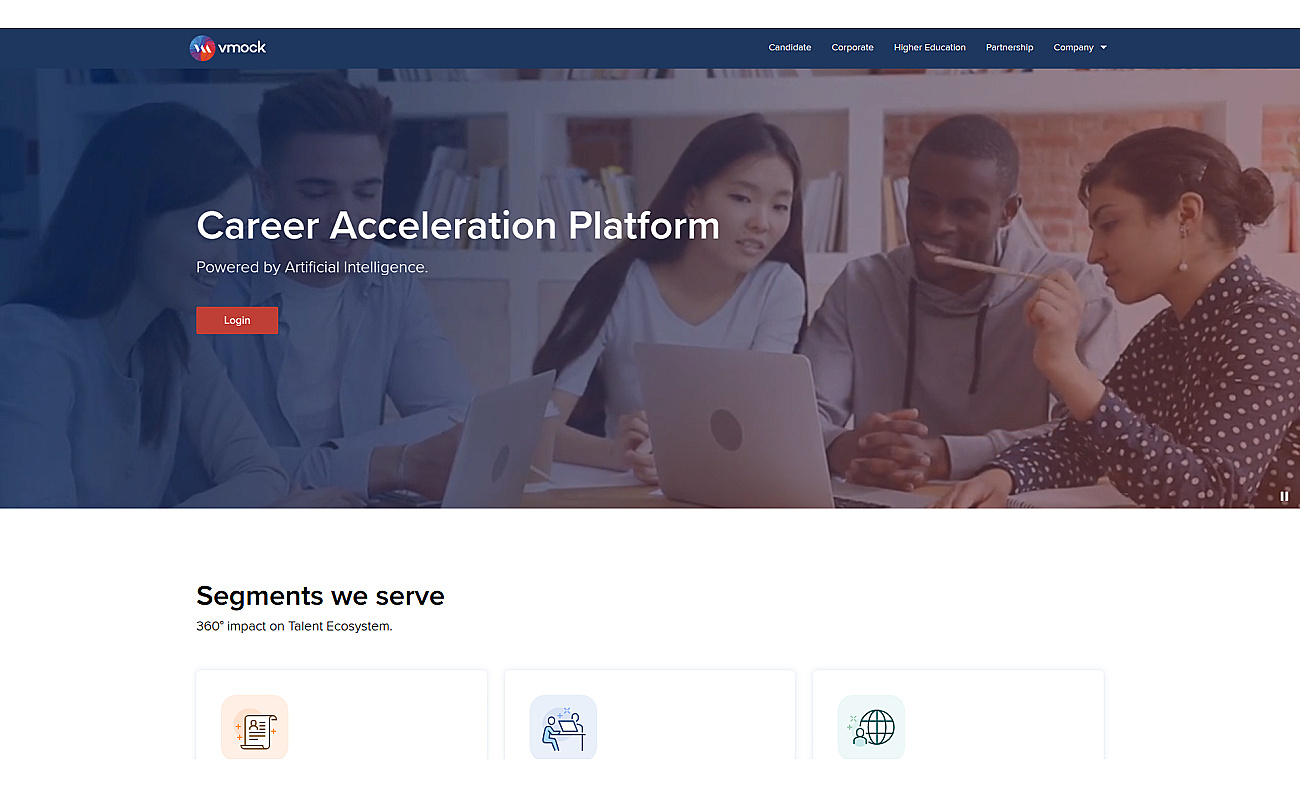 Vmock.com screenshot