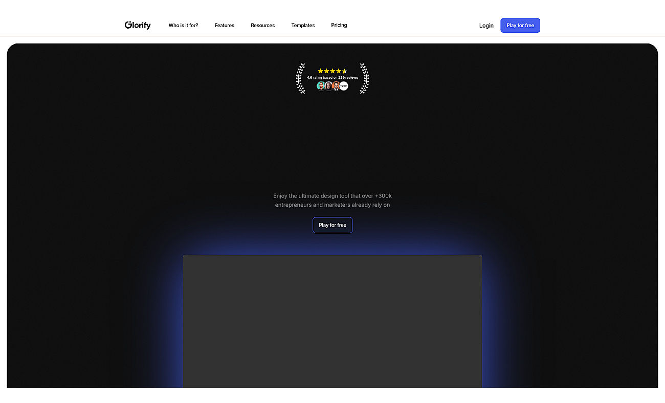 Glorifyapp.com screenshot