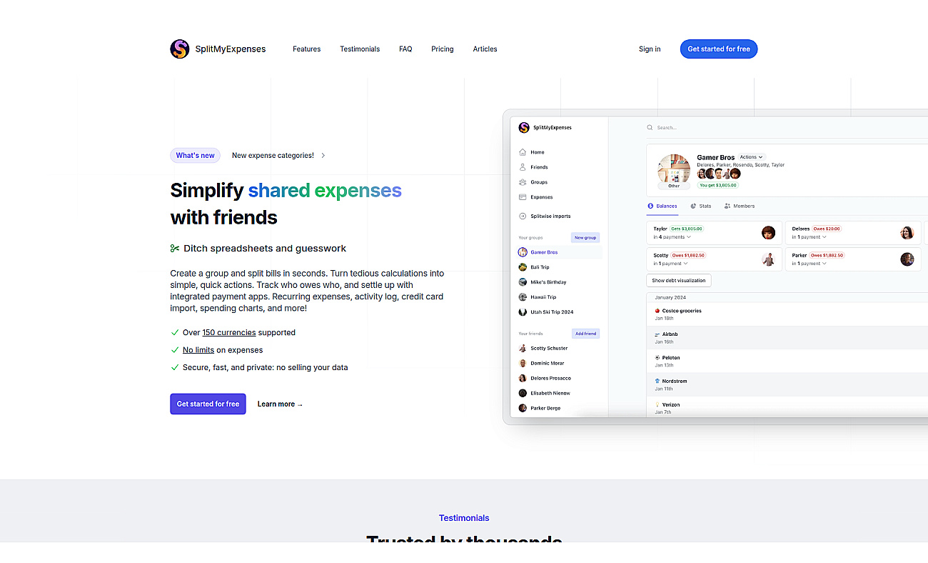 SplitMyExpenses screenshot