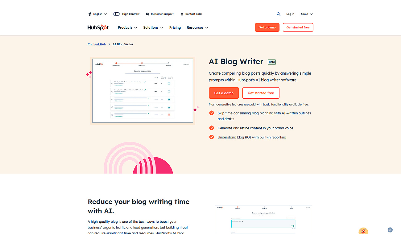 AI Blog Writer | HubSpot screenshot