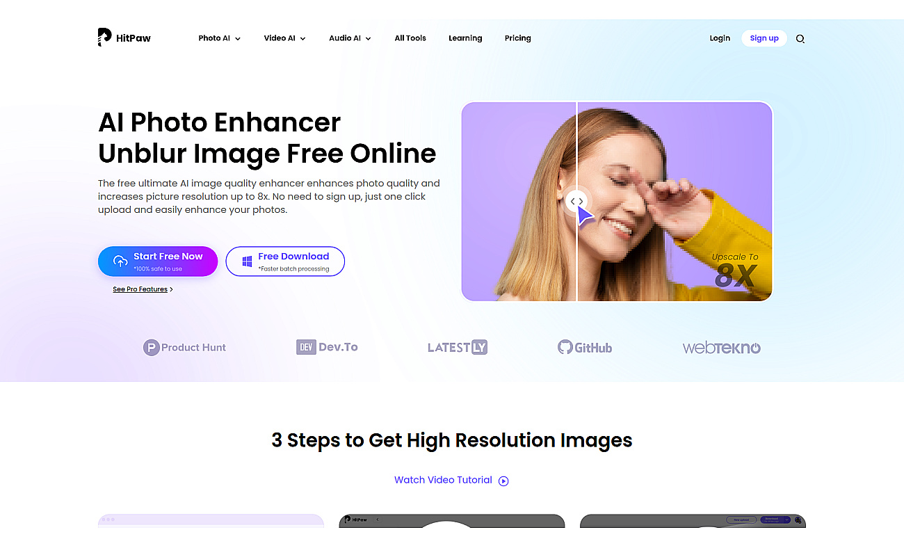 HitPaw Online Photo Enhancer screenshot