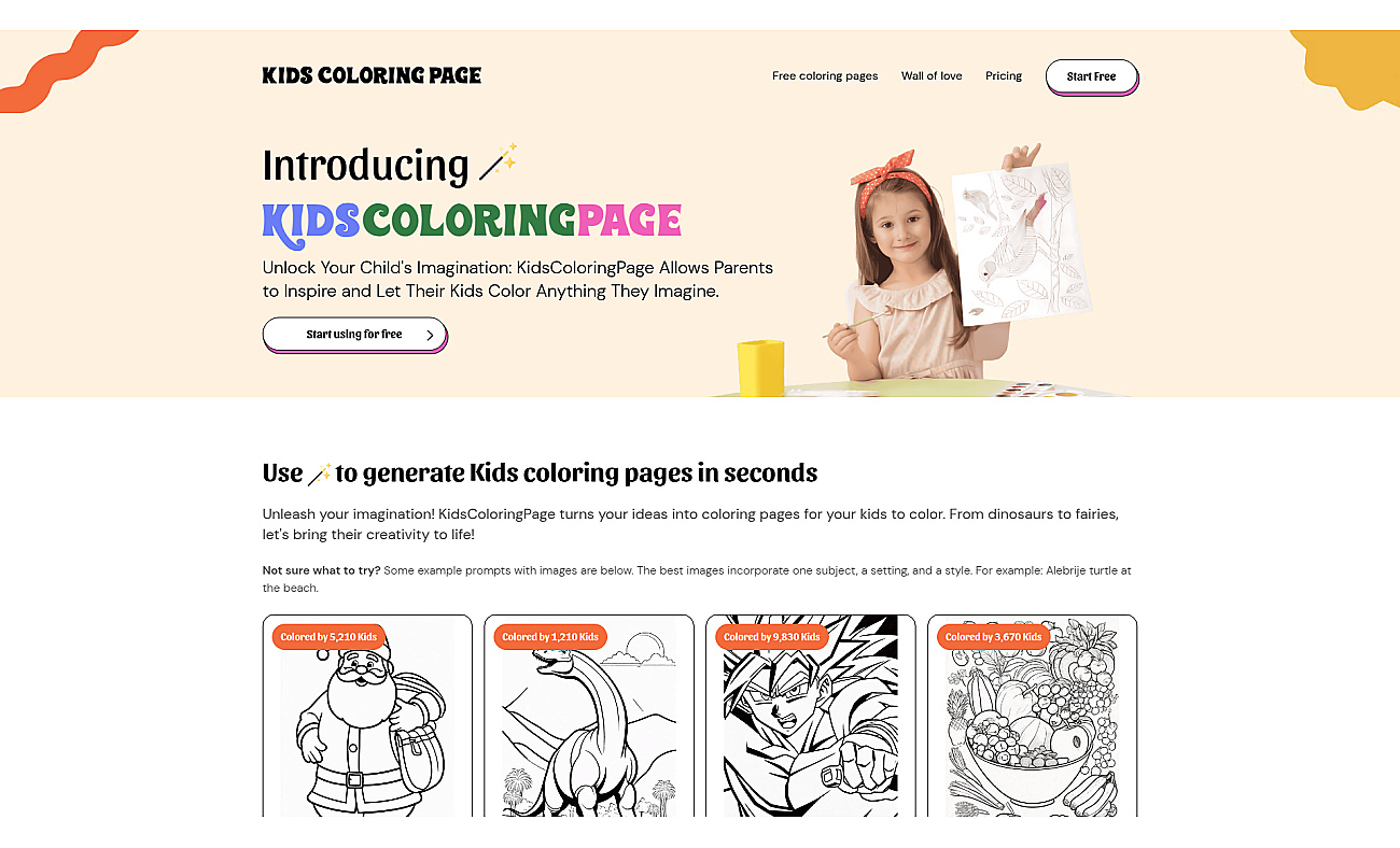 KidsColoringPage screenshot
