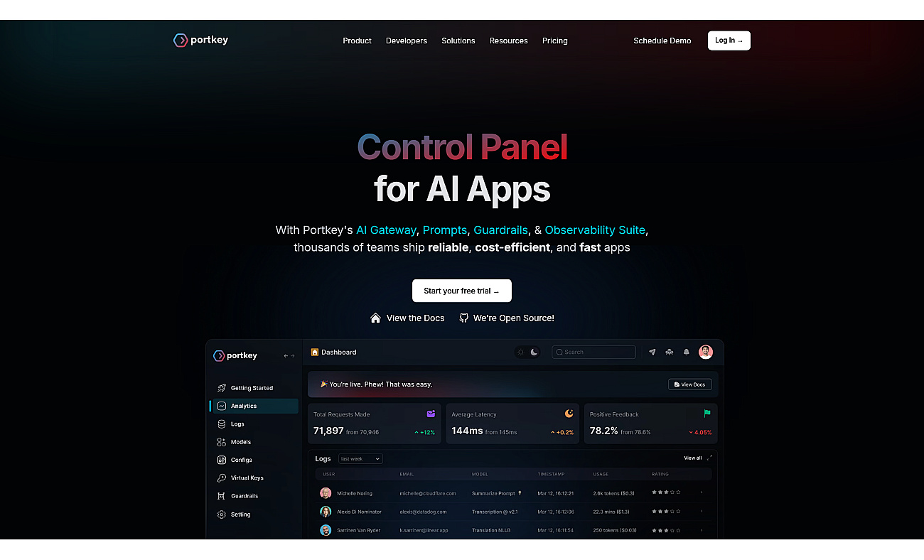 Portkey screenshot