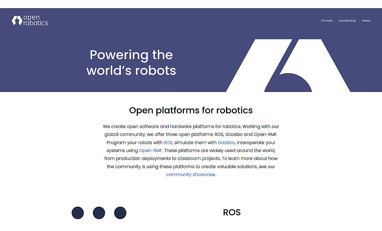 Open Source Robotics Foundation (OSRF) screenshot