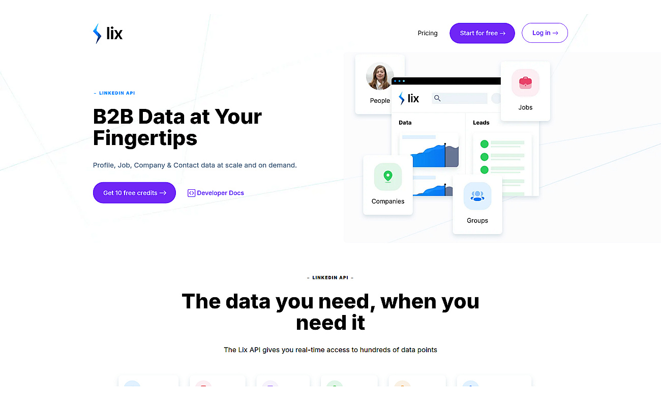 Lix LinkedIn API screenshot