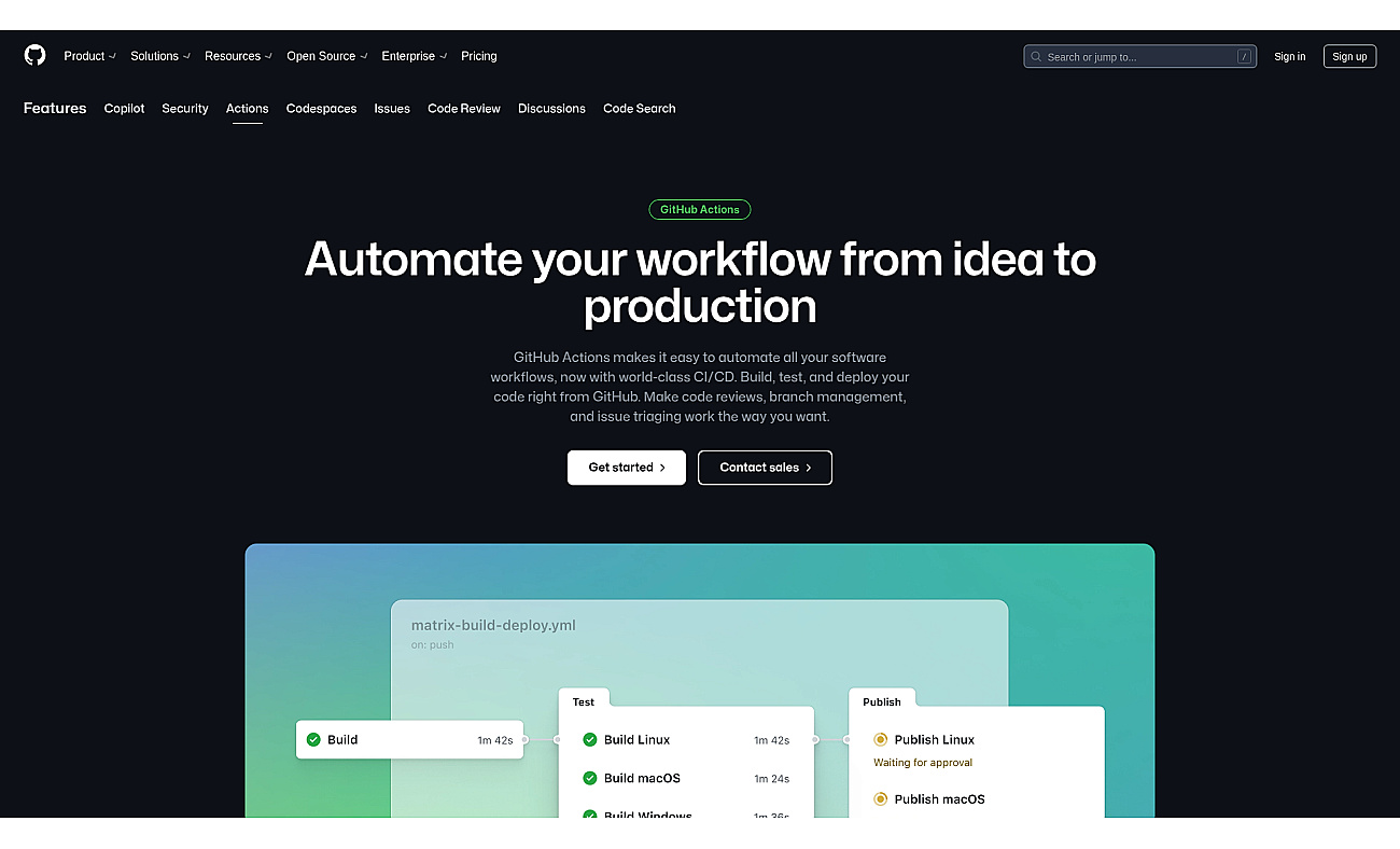 GitHub Actions screenshot