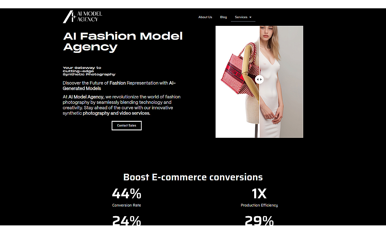 AI model agency screenshot