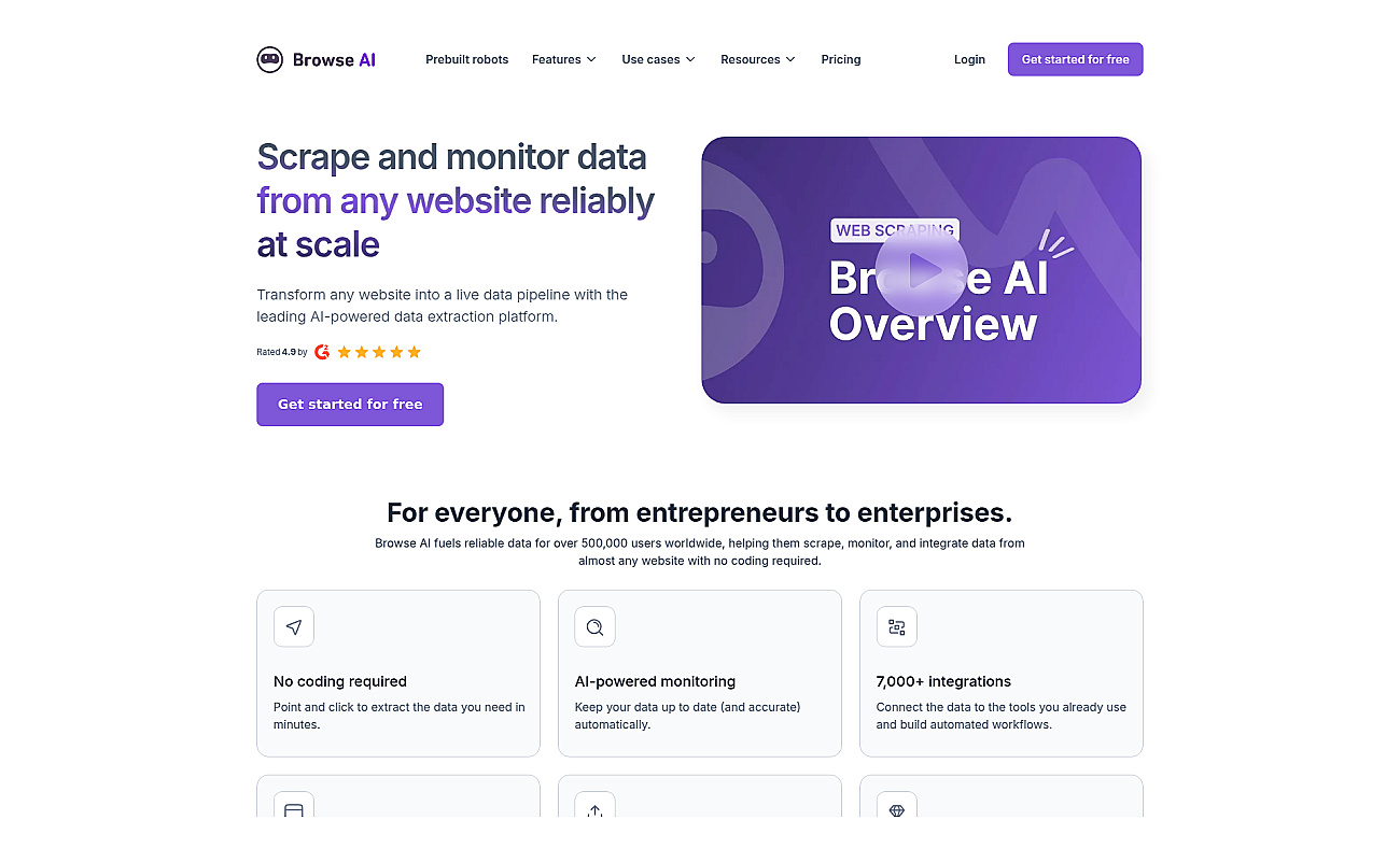 Browse AI screenshot