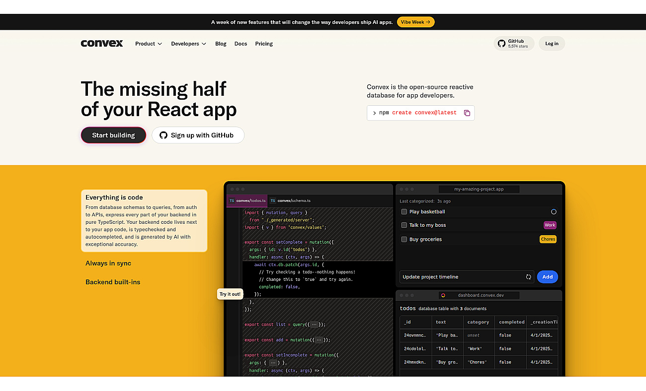 Convex screenshot