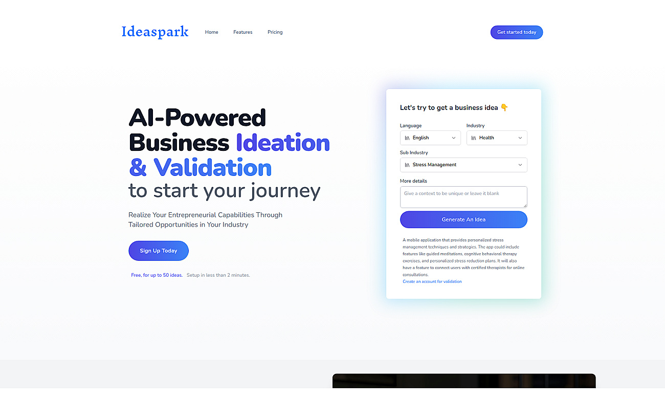 IdeaSpark screenshot