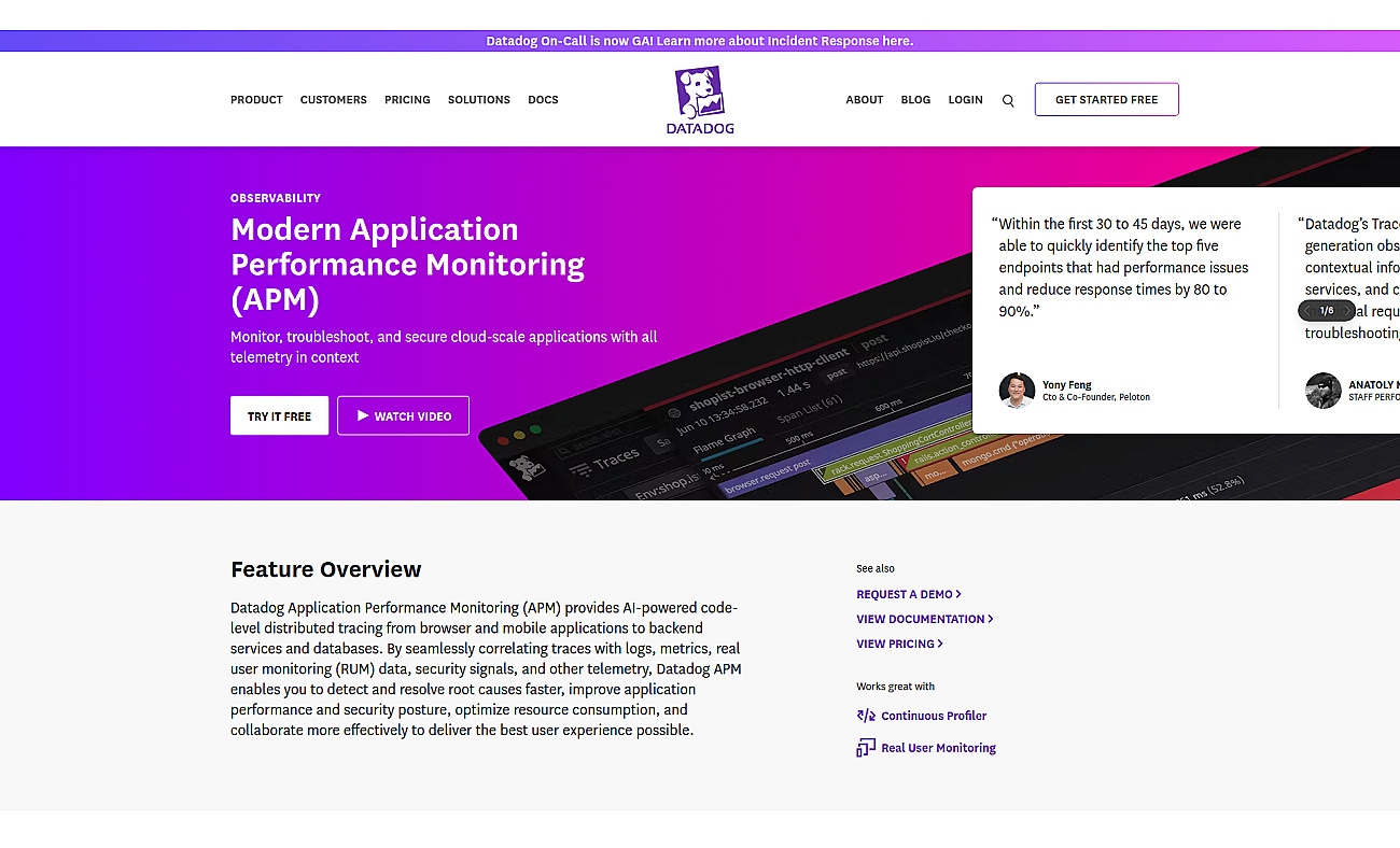 Datadog APM screenshot