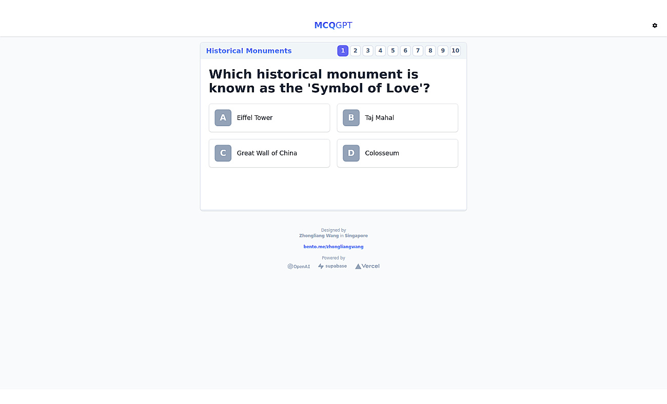 MCQGPT screenshot