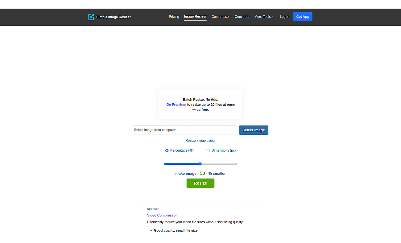 Simple Image Resizer screenshot