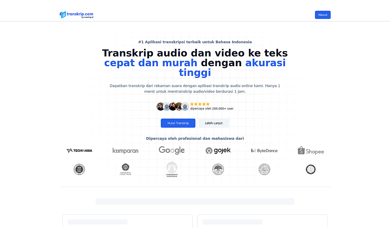 Transkrip screenshot