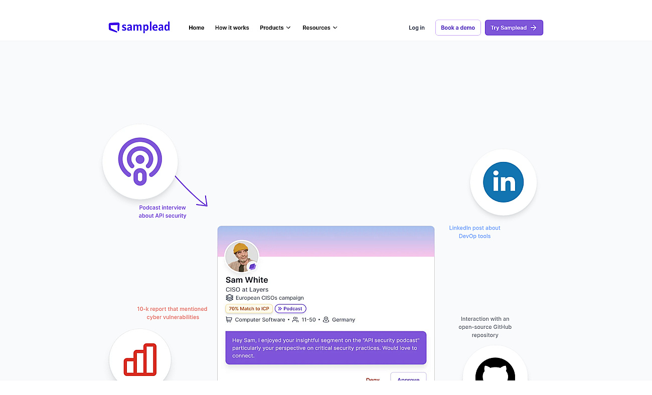 Samplead screenshot