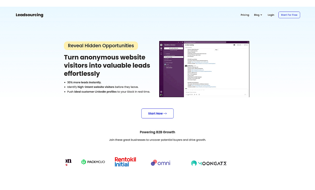 Leadsourcing screenshot