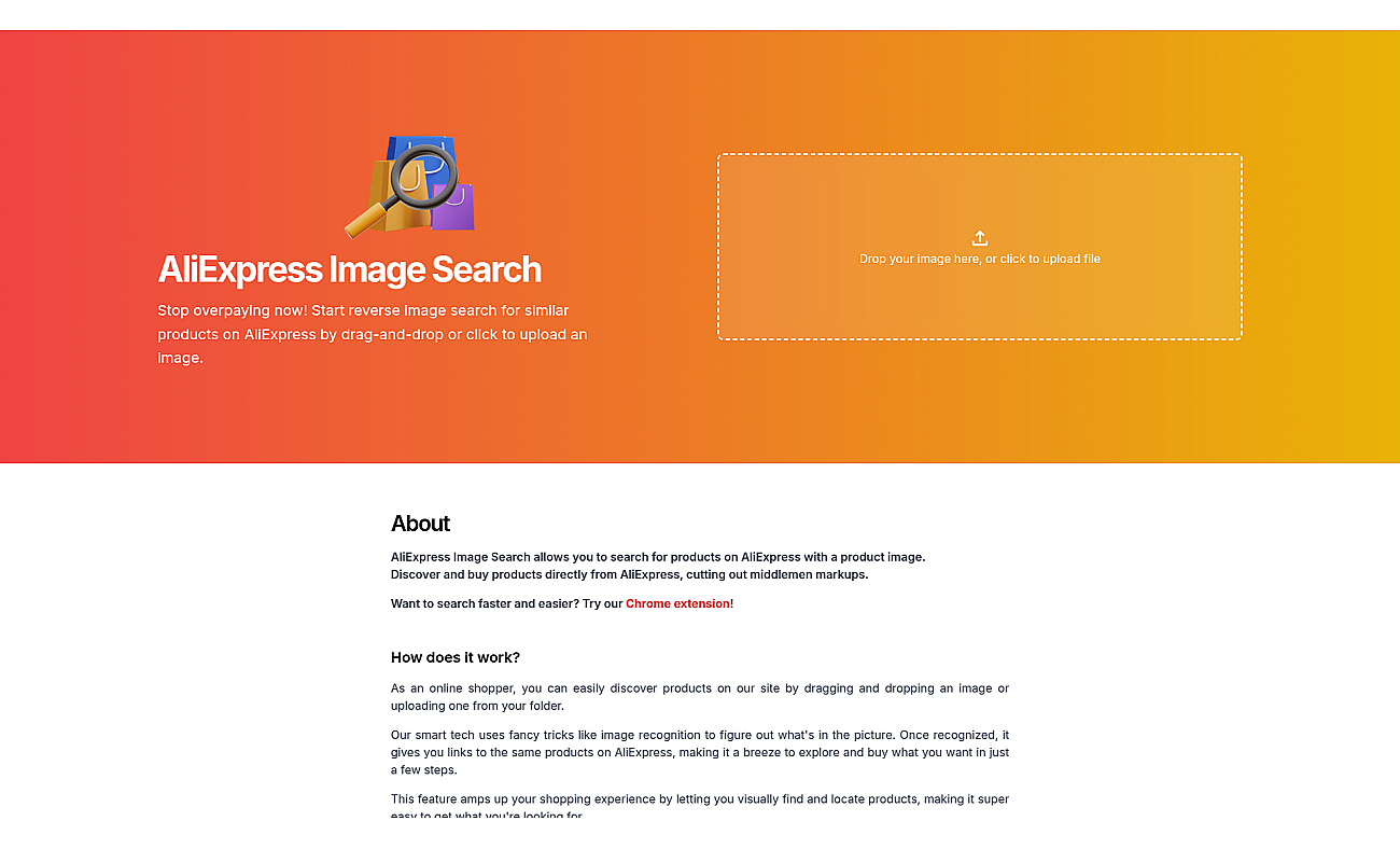 AliExpress Image Search screenshot