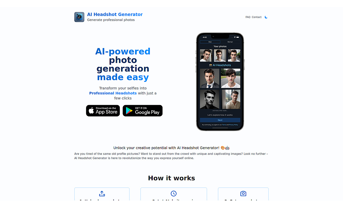 AIHeadshotGenerator screenshot