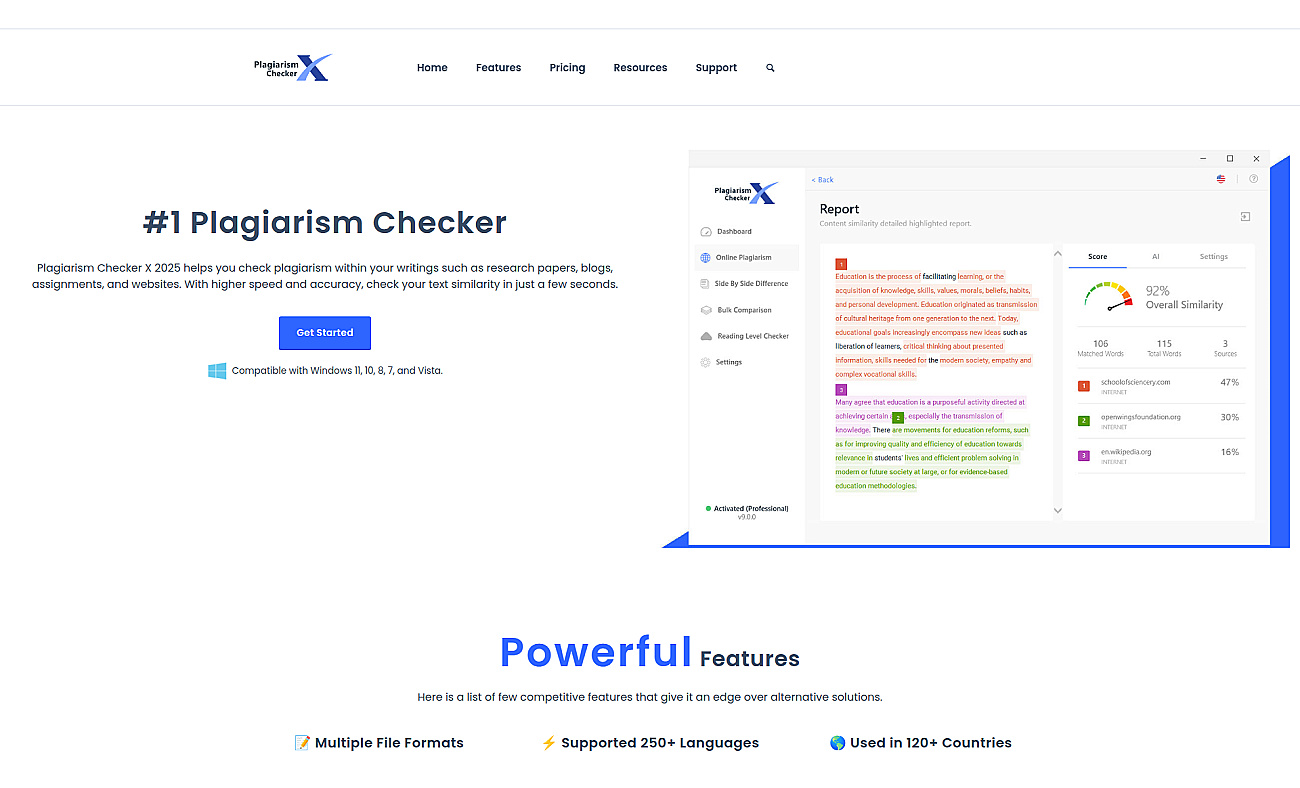 PlagiarismCheckerX screenshot