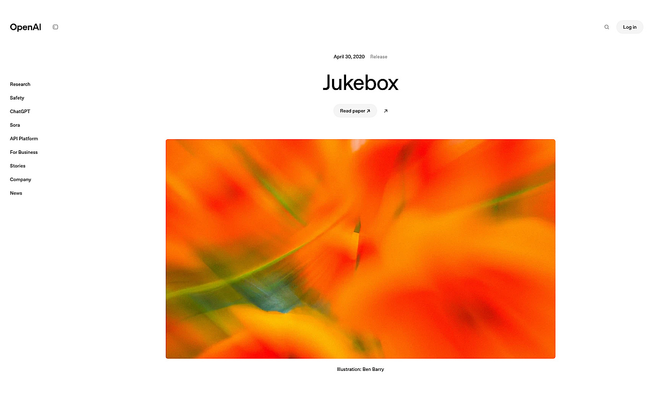 Jukebok by OpenAI screenshot