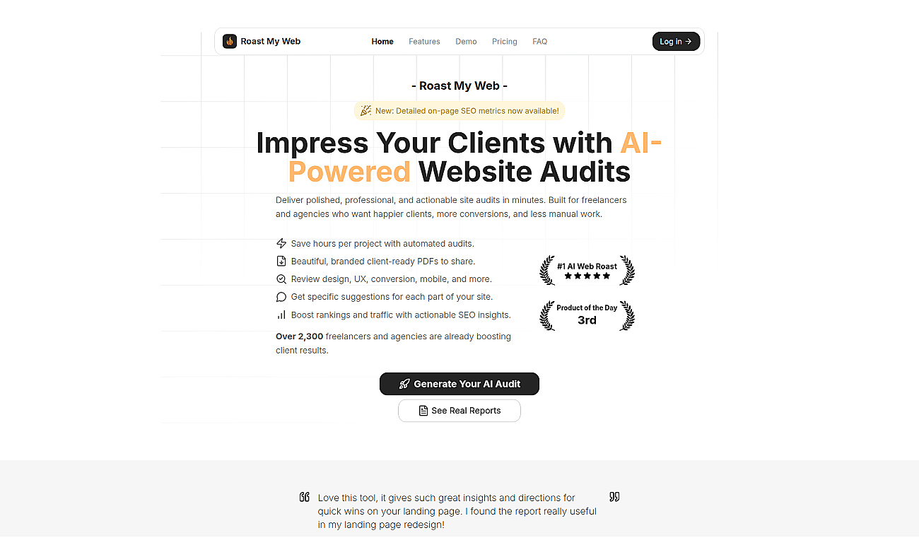 RoastMyWeb screenshot
