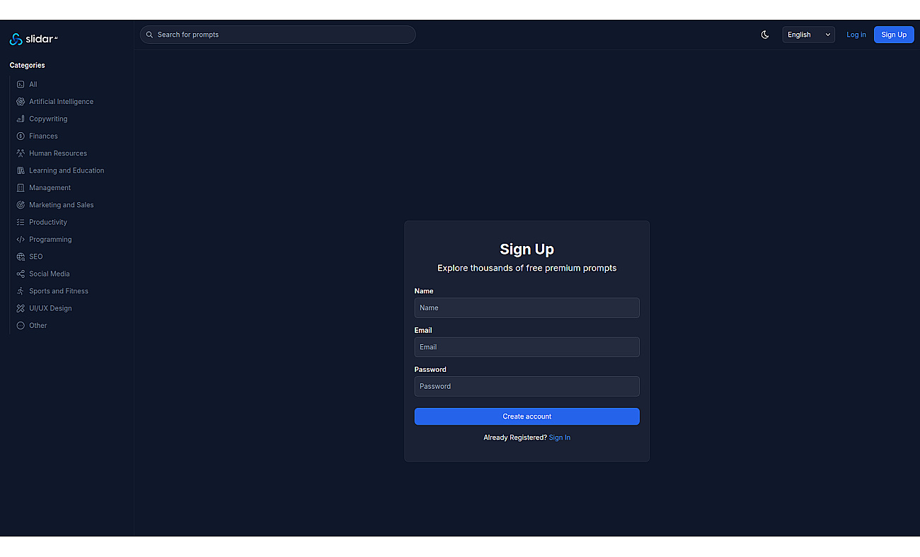 Slidar screenshot