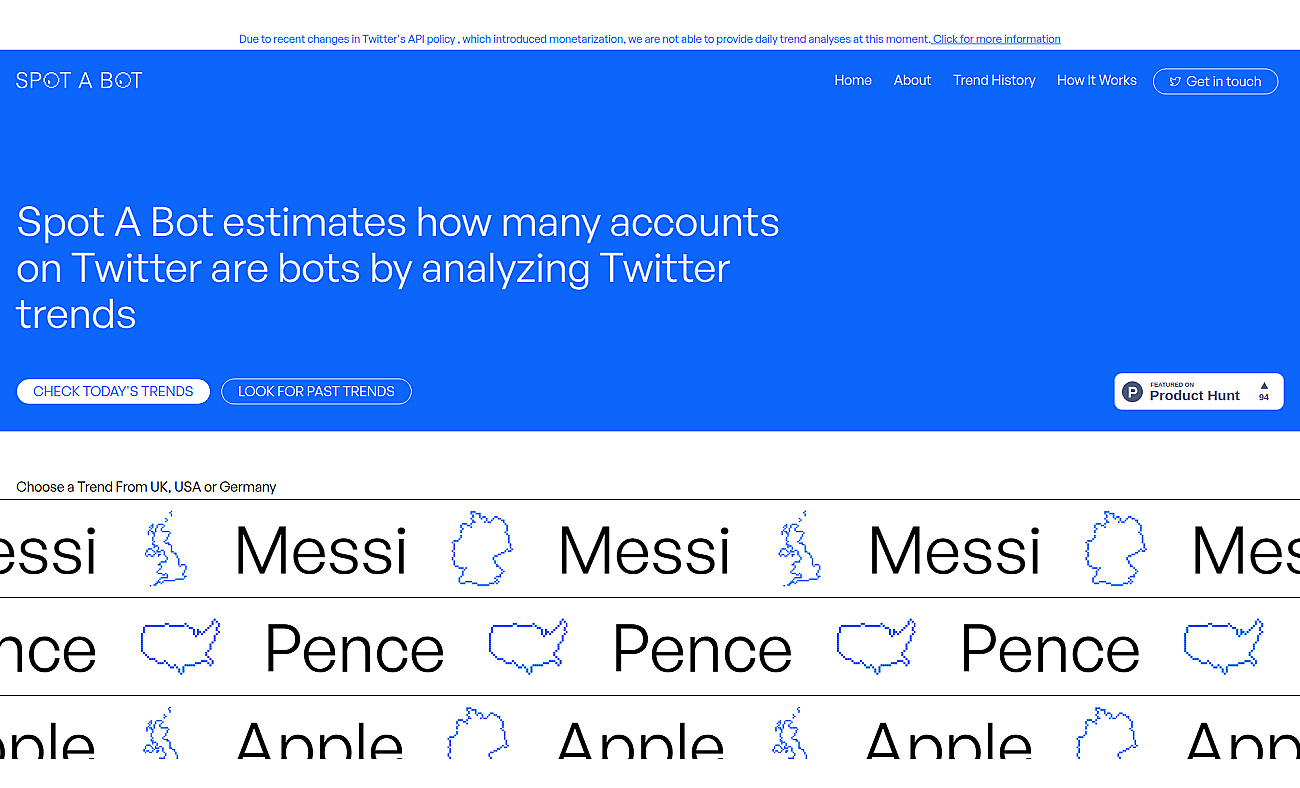Spot a bot screenshot