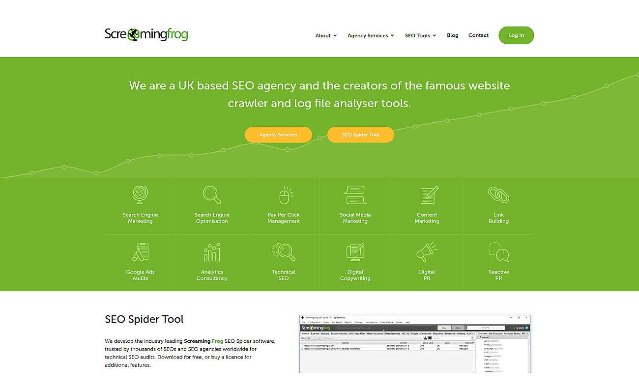 Screaming Frog screenshot