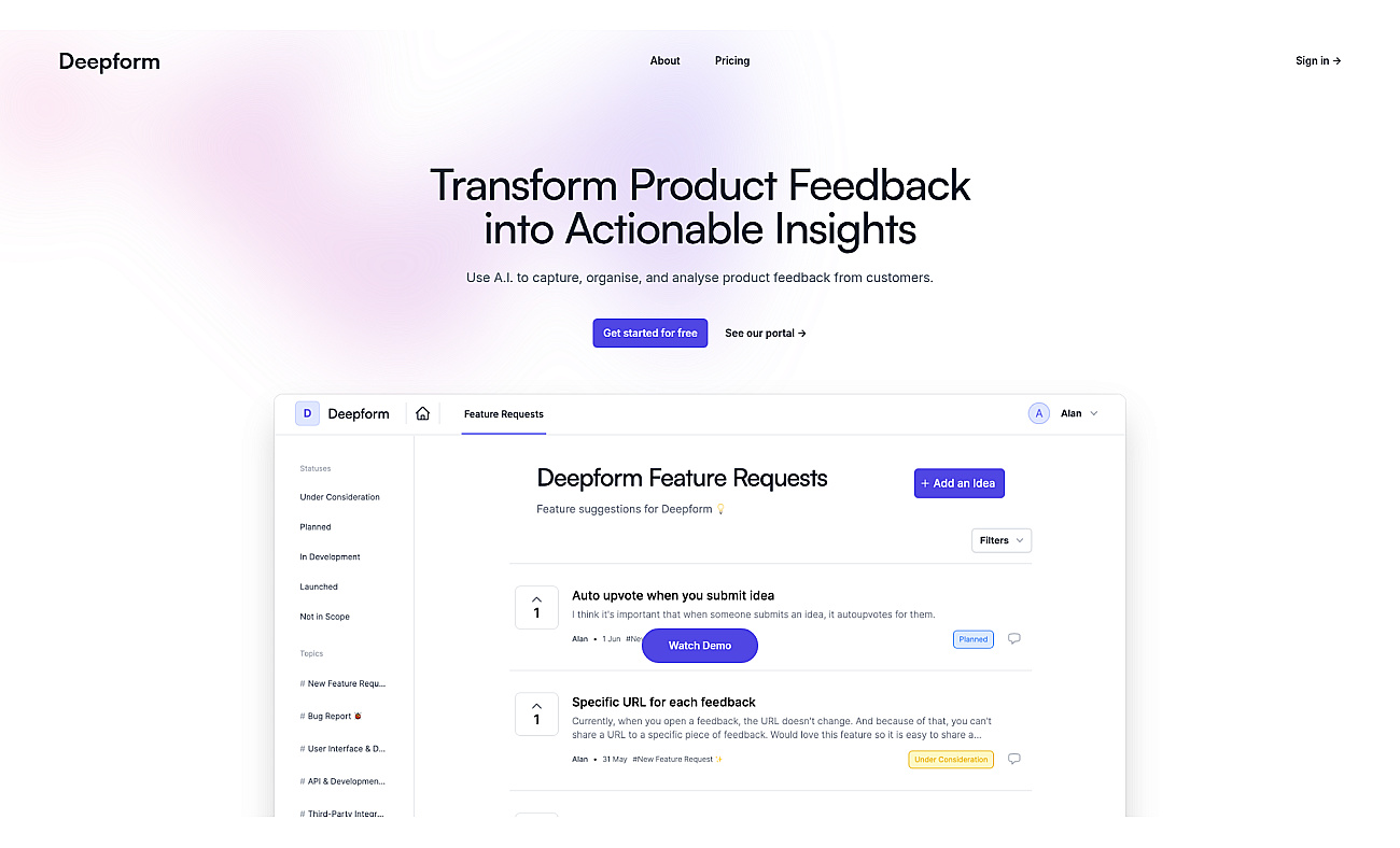 Deepform screenshot