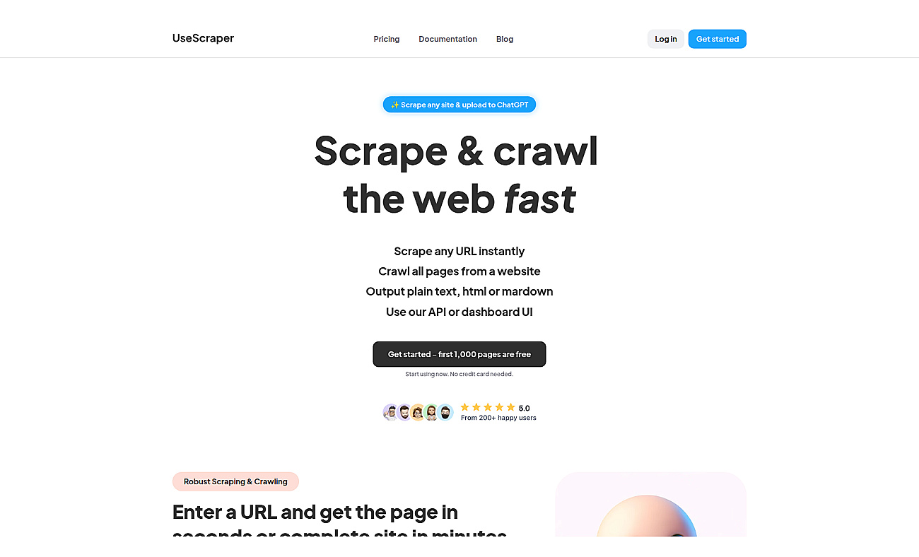 UseScraper Crawler screenshot