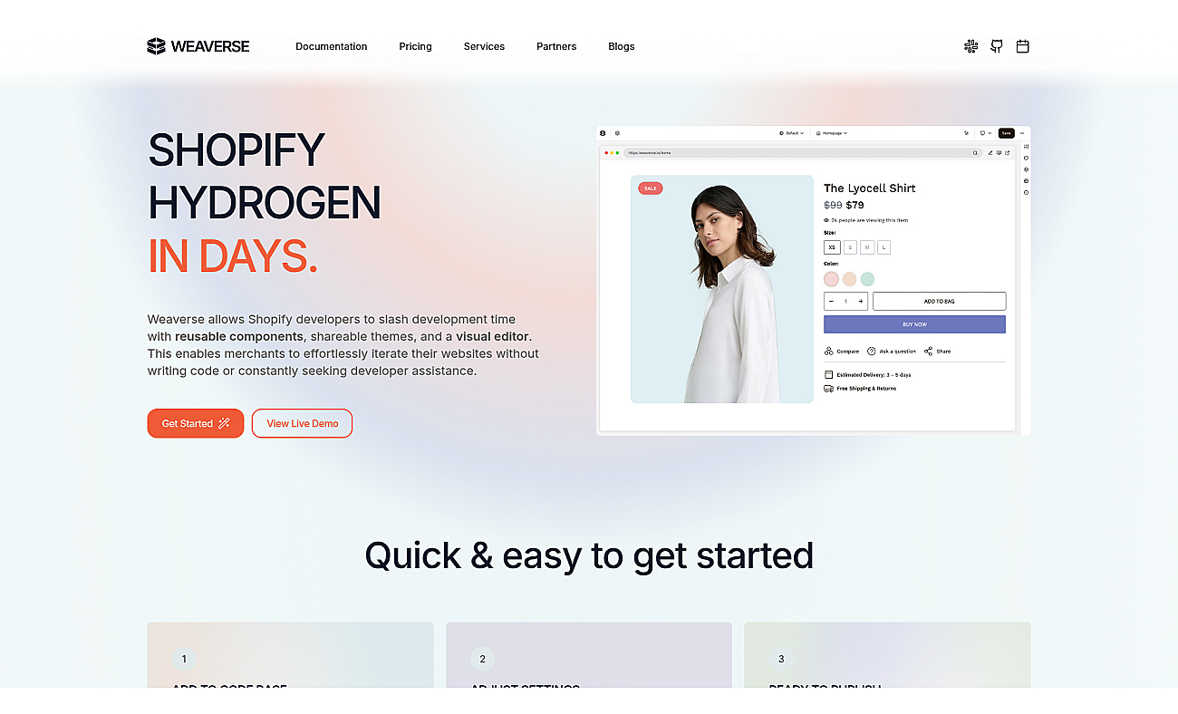 Weaverse screenshot