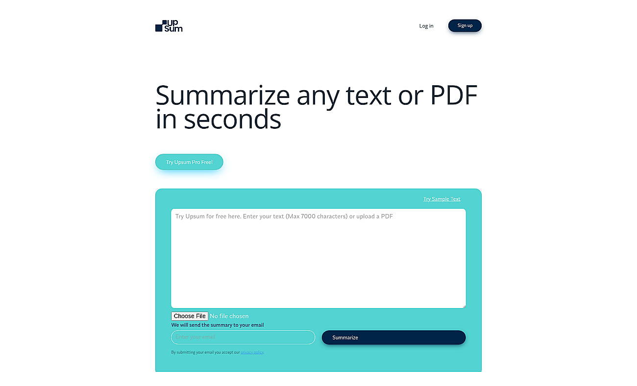 UpSum screenshot