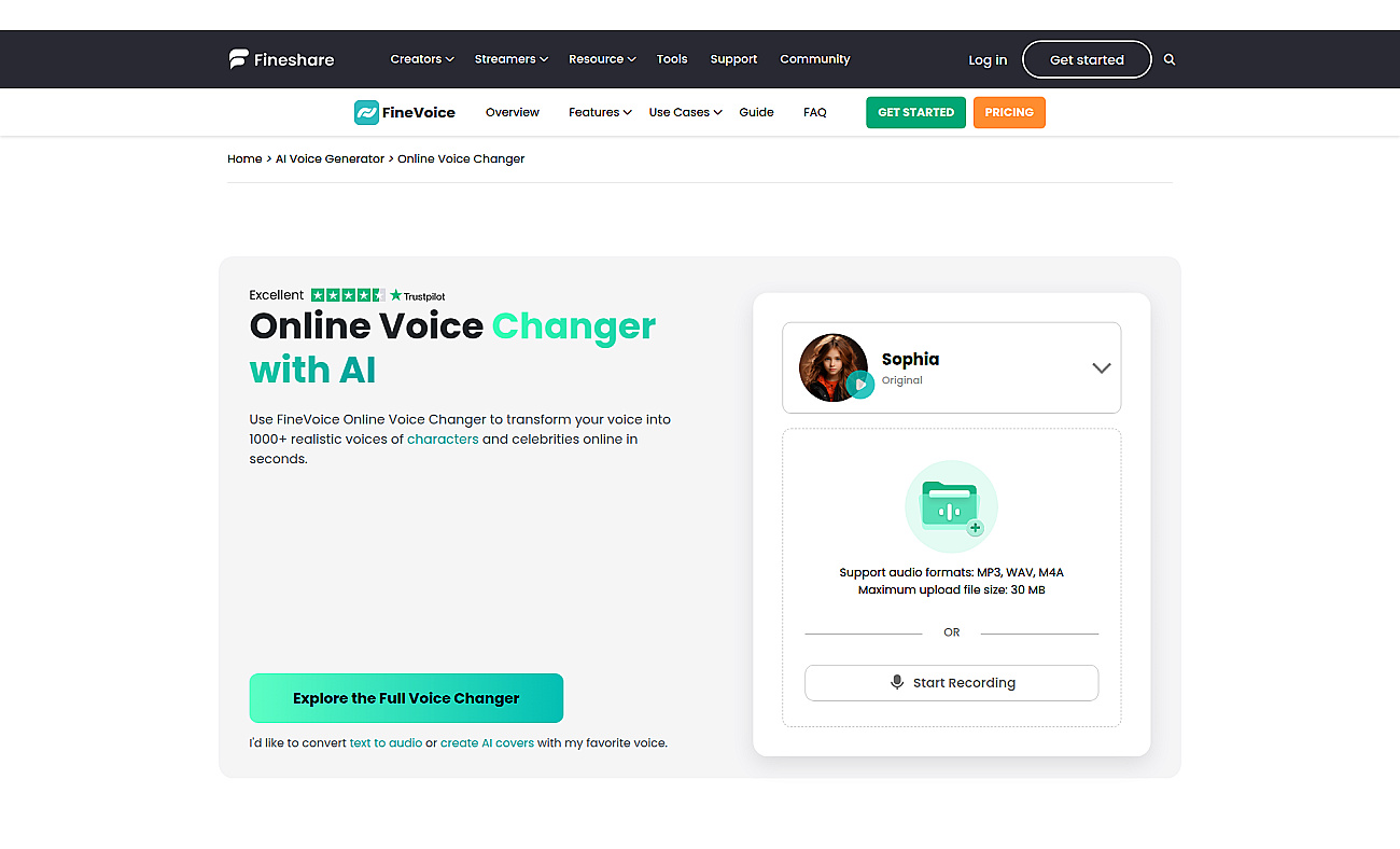 Finshare Voice Changer screenshot