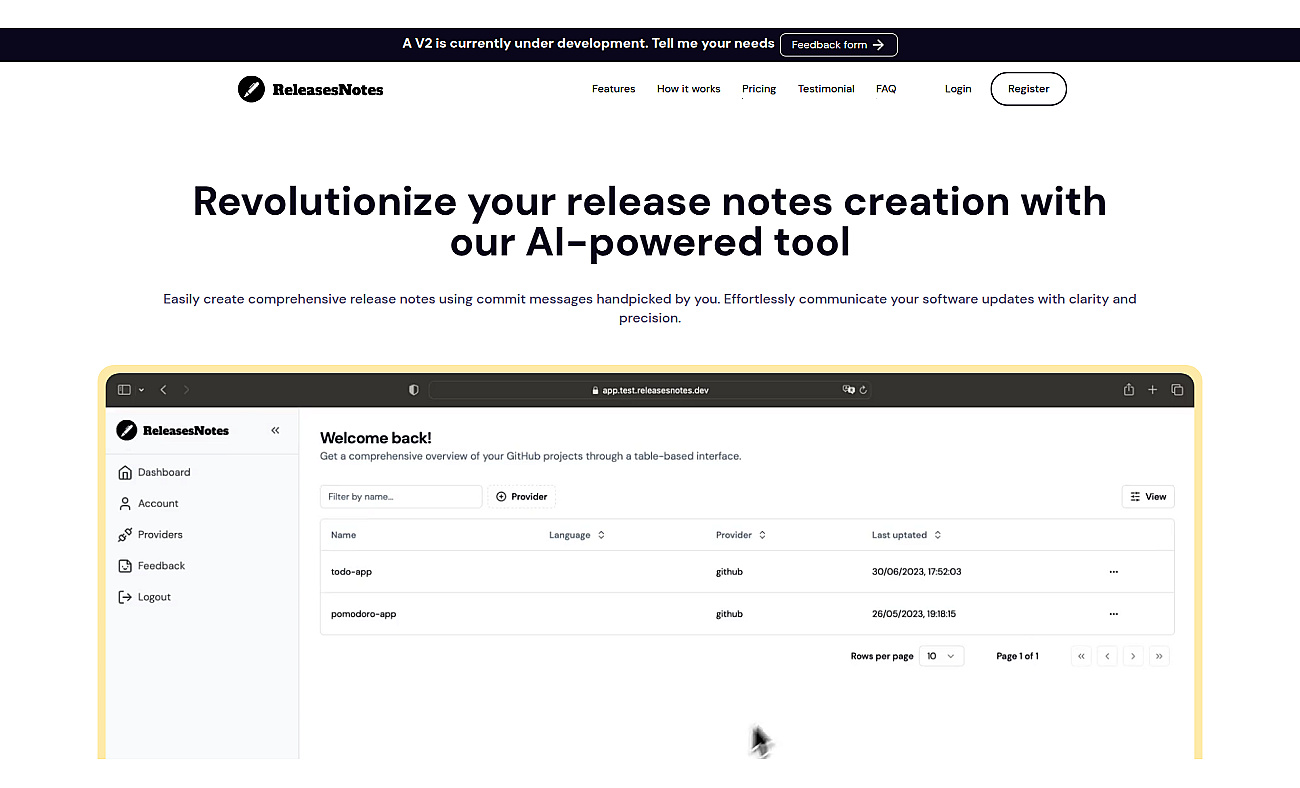 Releasesnotes screenshot