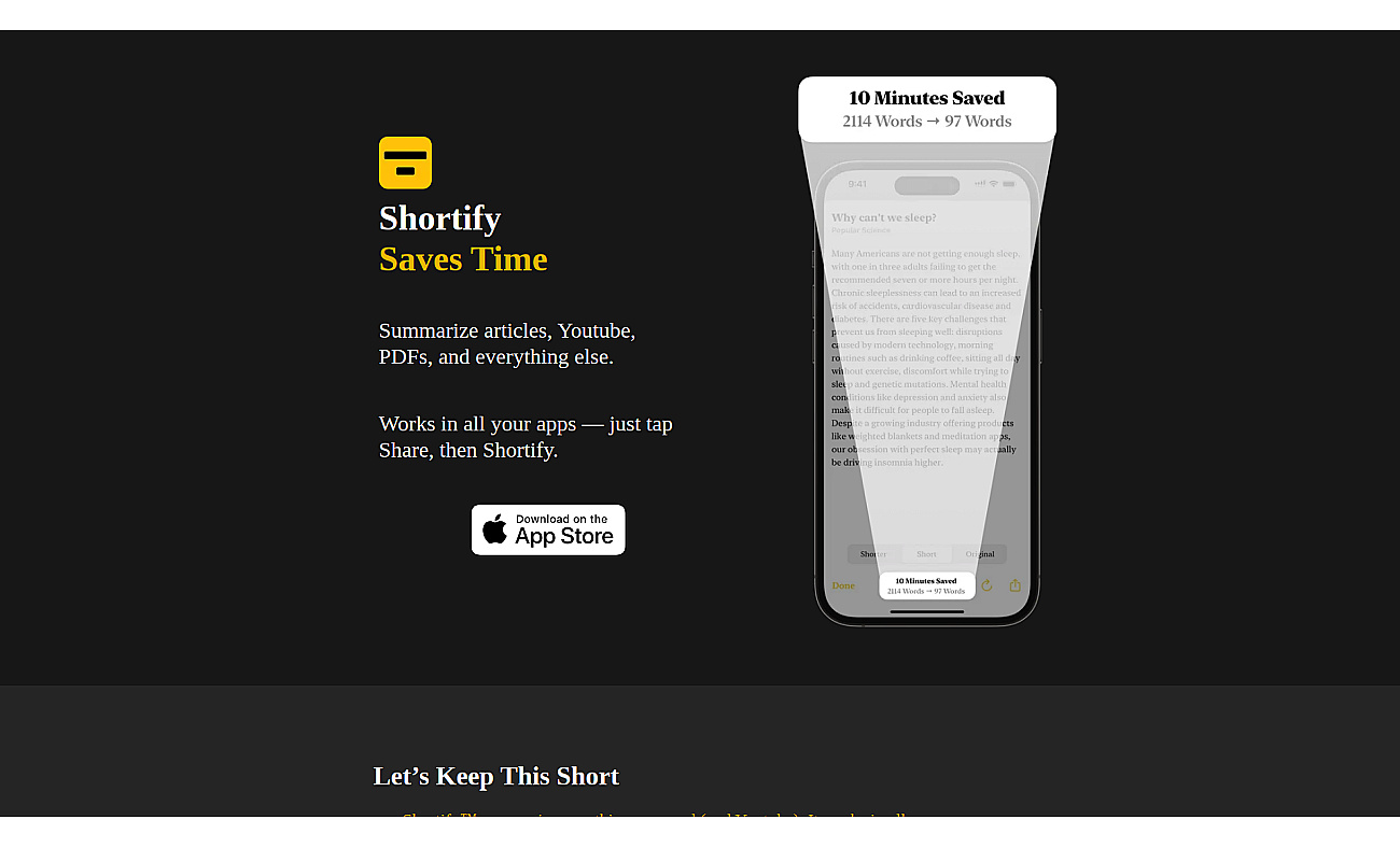 Shortify screenshot