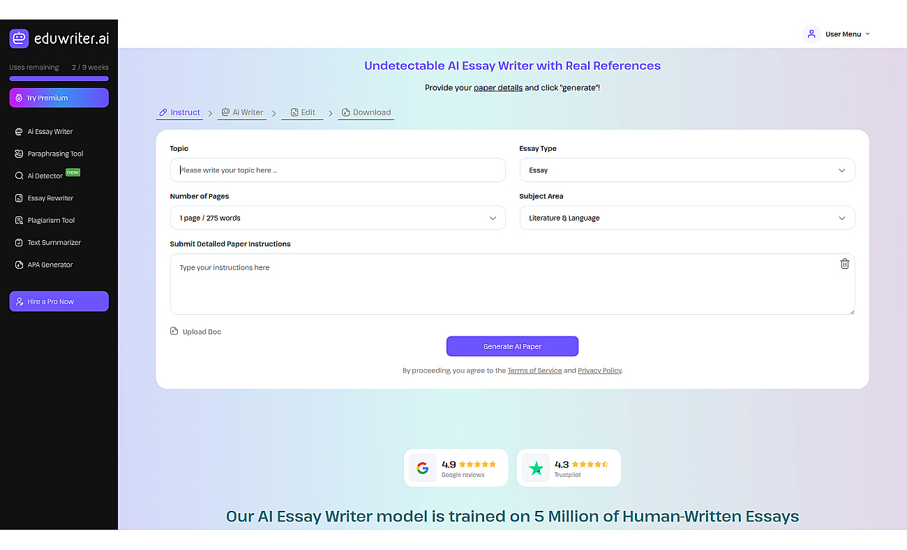 EduWriter screenshot