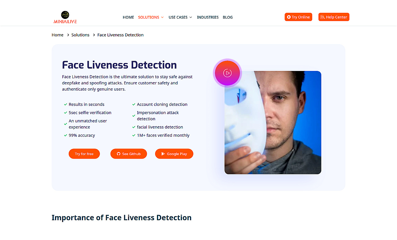 MiniAiLive - Face Liveness Detection screenshot