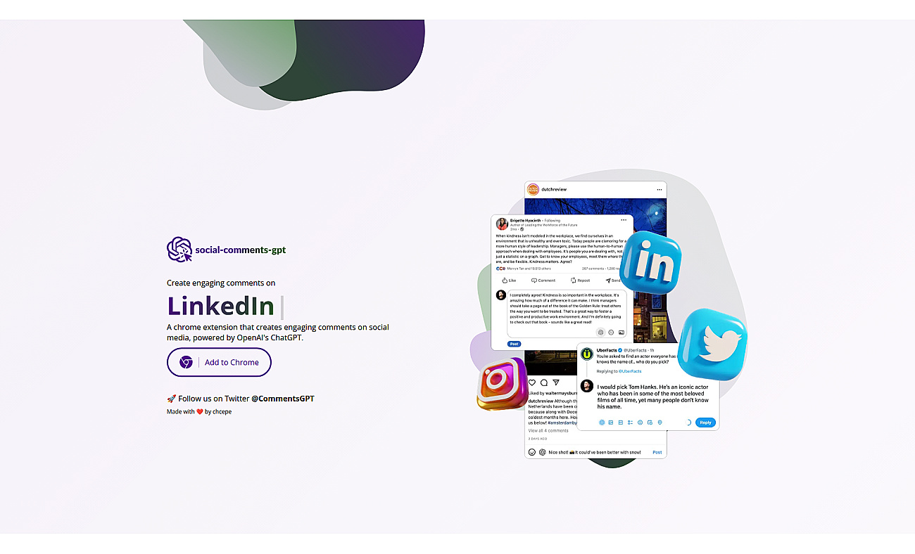 Social Comment GPT screenshot