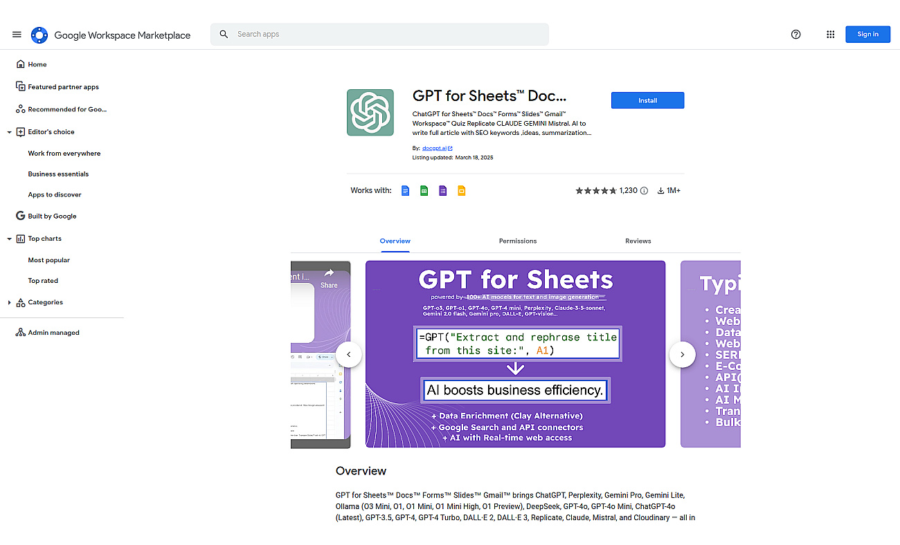 DocGPT AI Writer for Docs screenshot