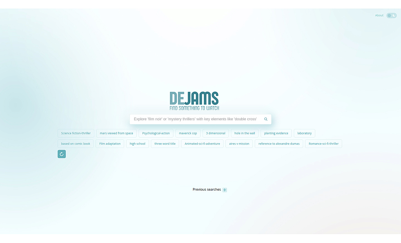 Dejams - Movies search engine screenshot