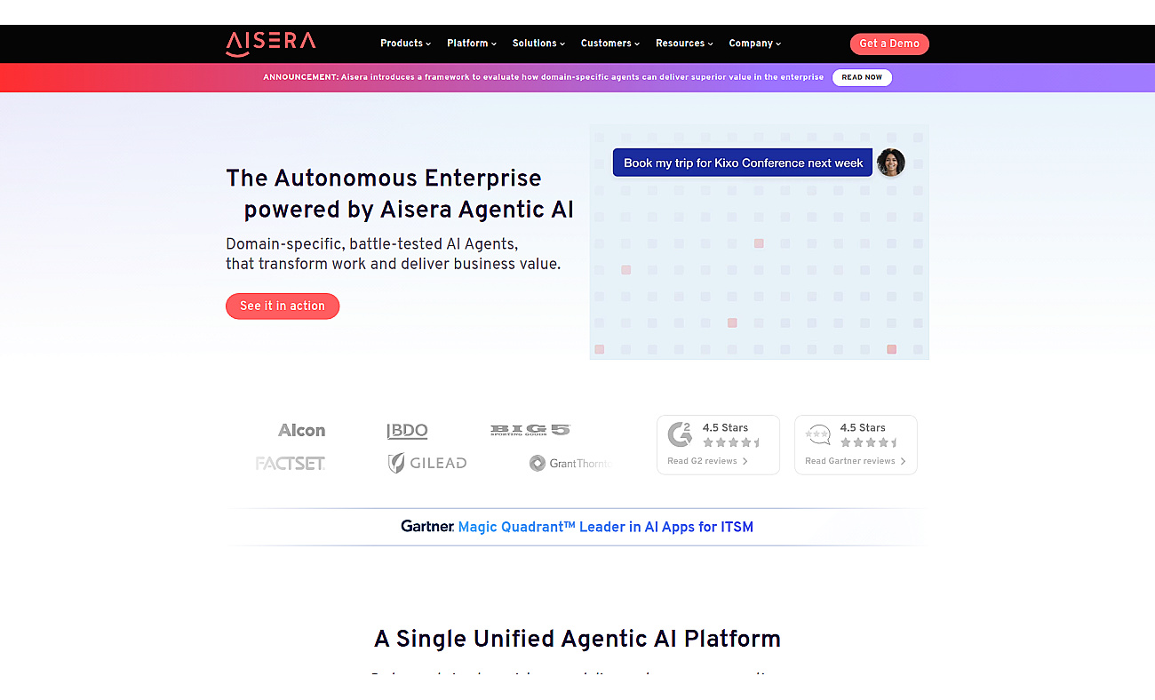Aisera screenshot