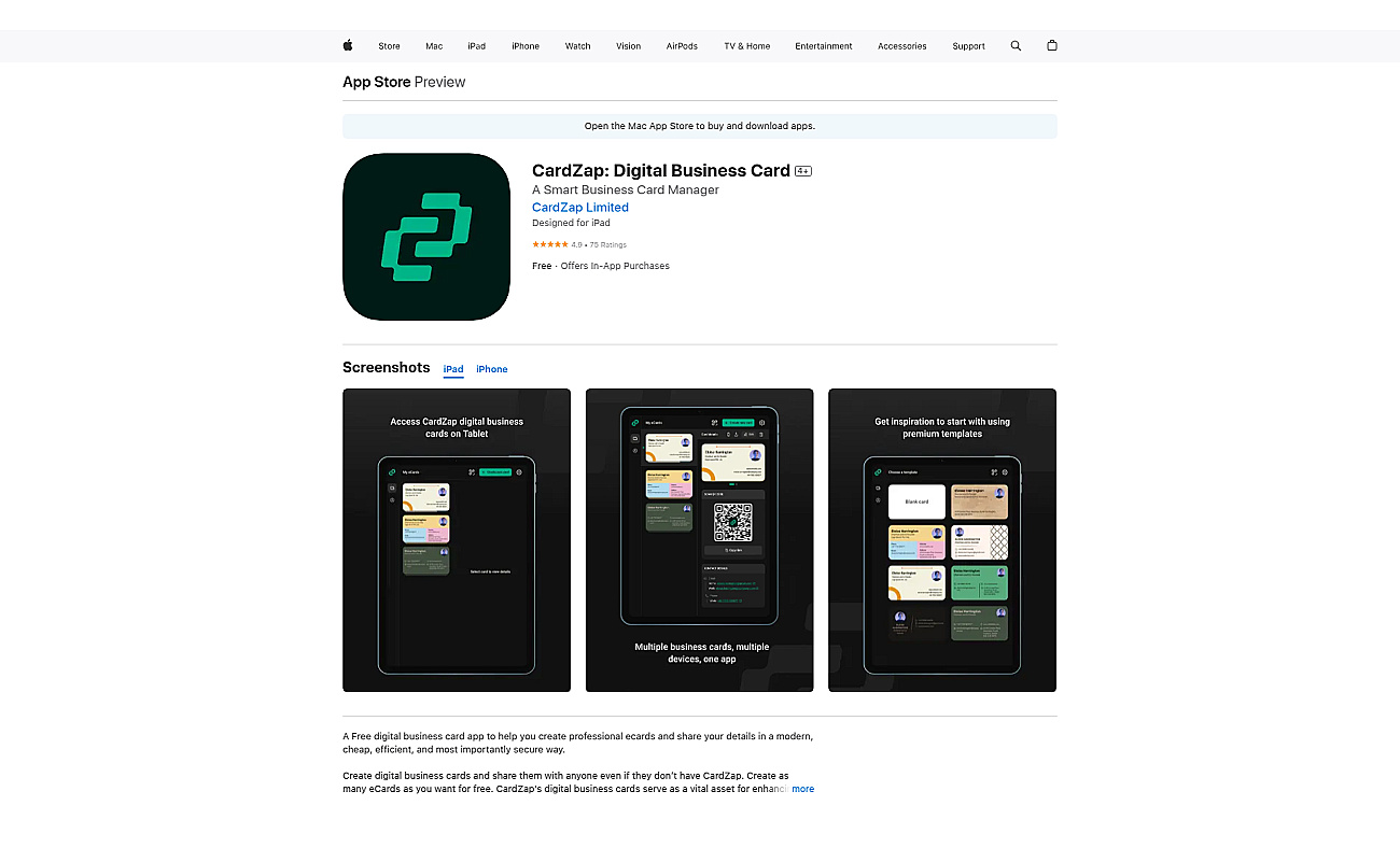 CardZap screenshot