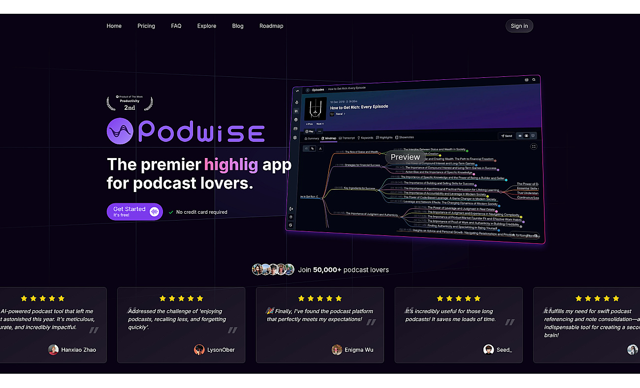 Podwise AI screenshot