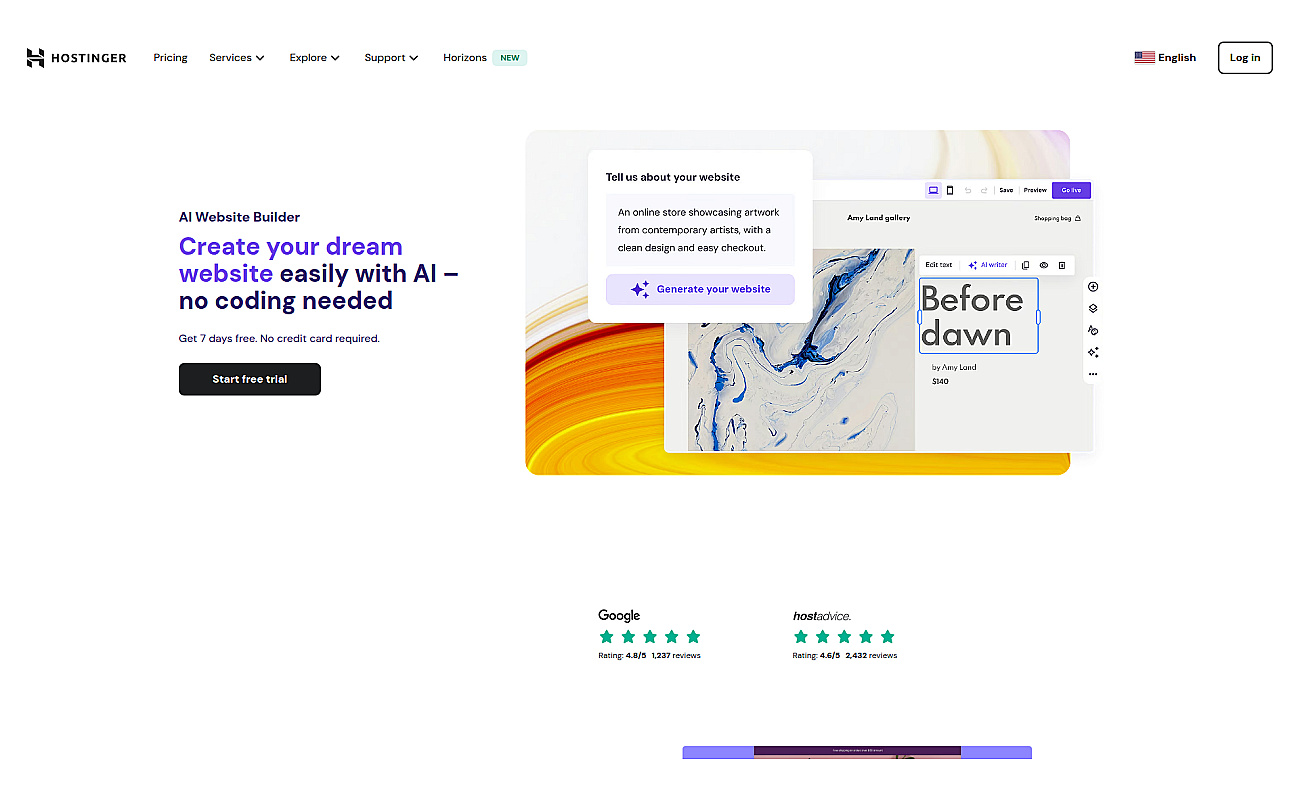 Hostinger screenshot