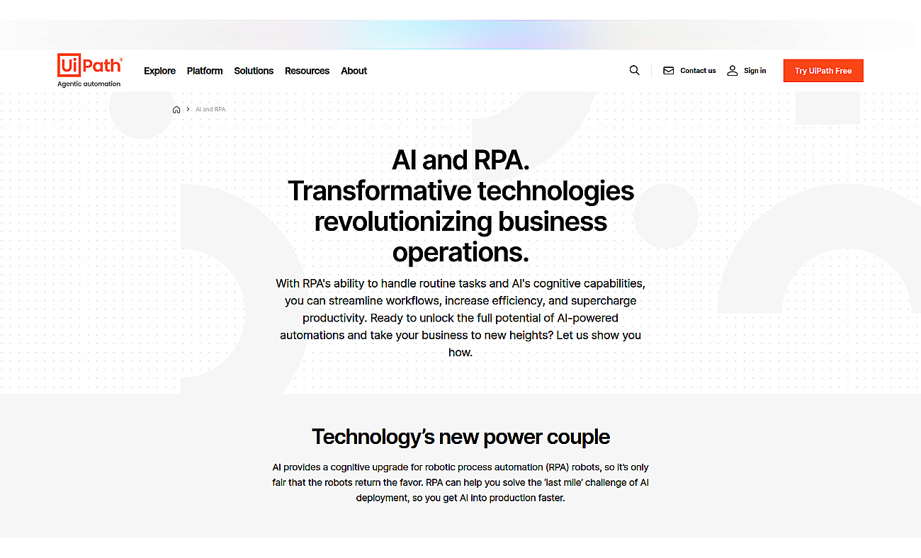 AI and RPA | UiPath screenshot