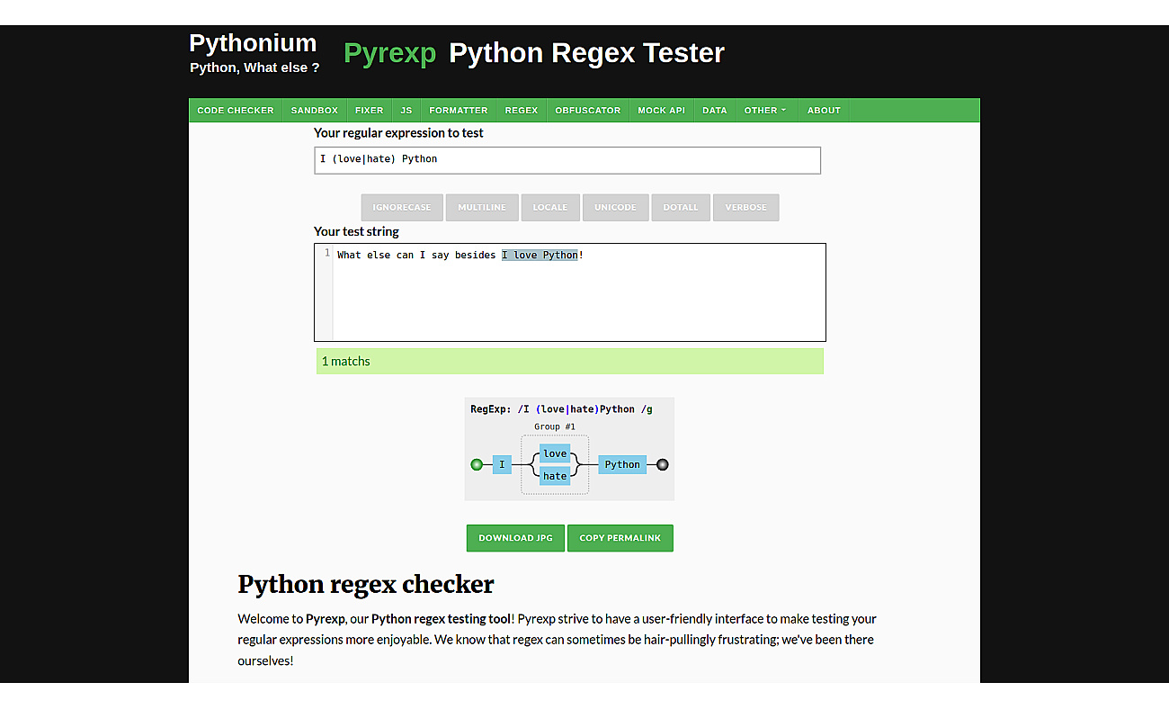 Pyrexp screenshot