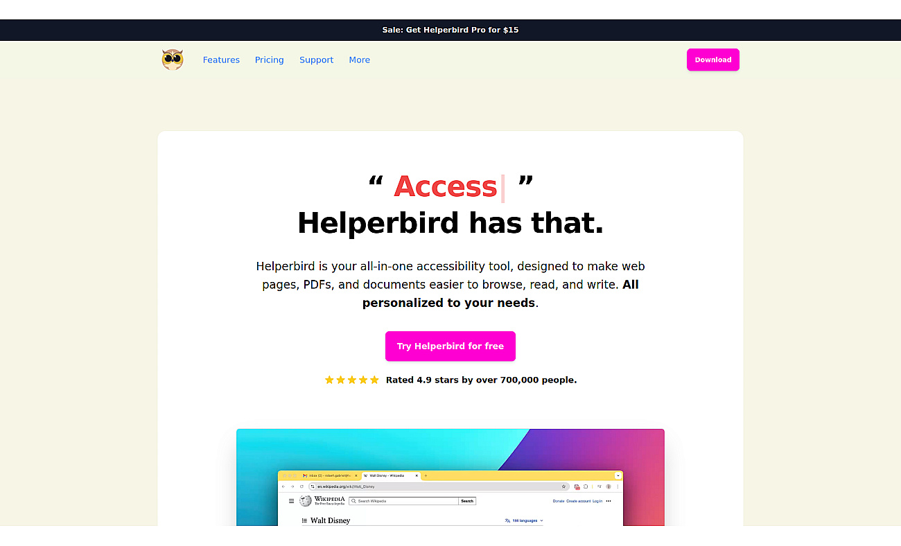 Helperbird screenshot