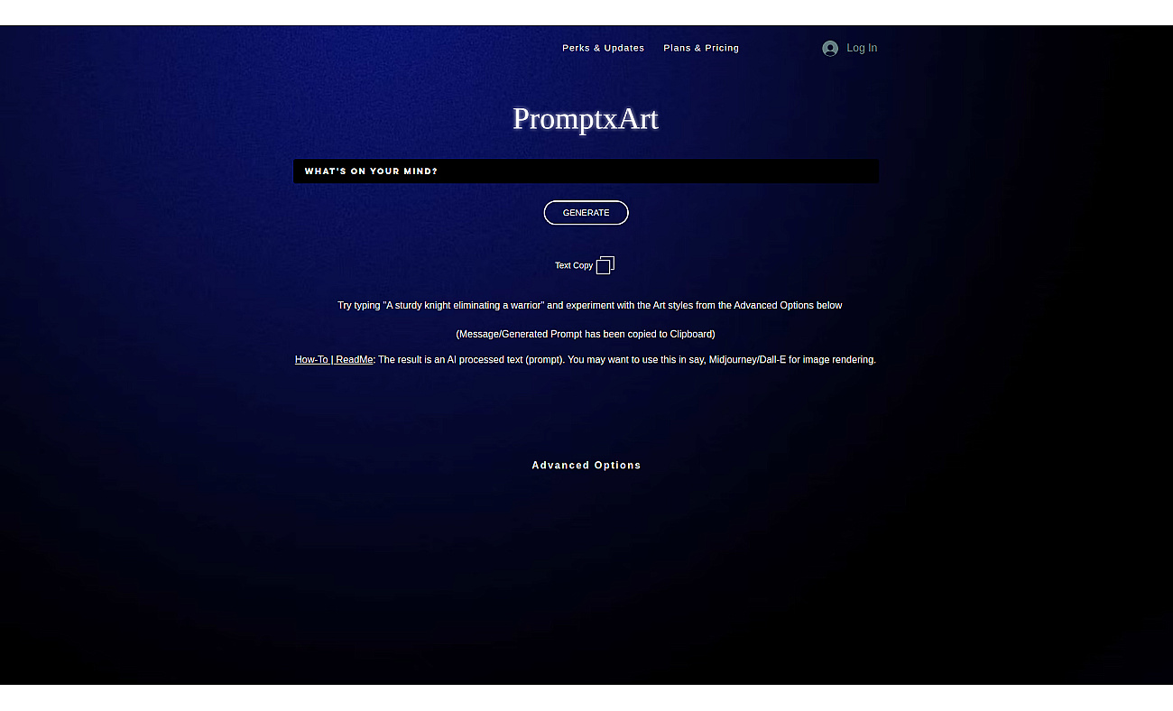 Promptxart screenshot