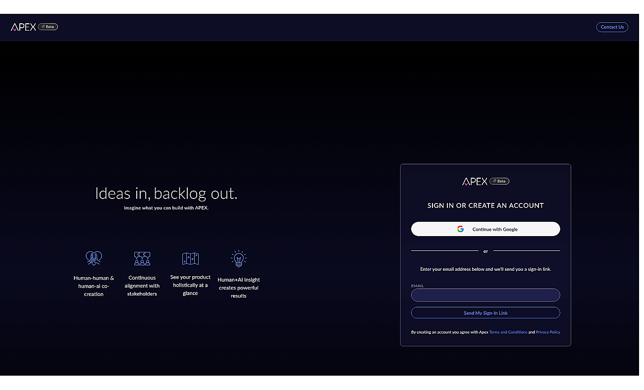 APEX screenshot
