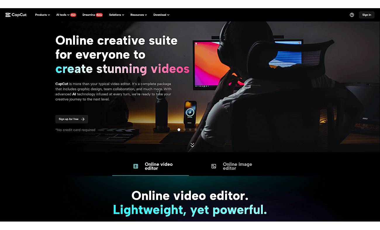 CapCut Online Creative Suite screenshot